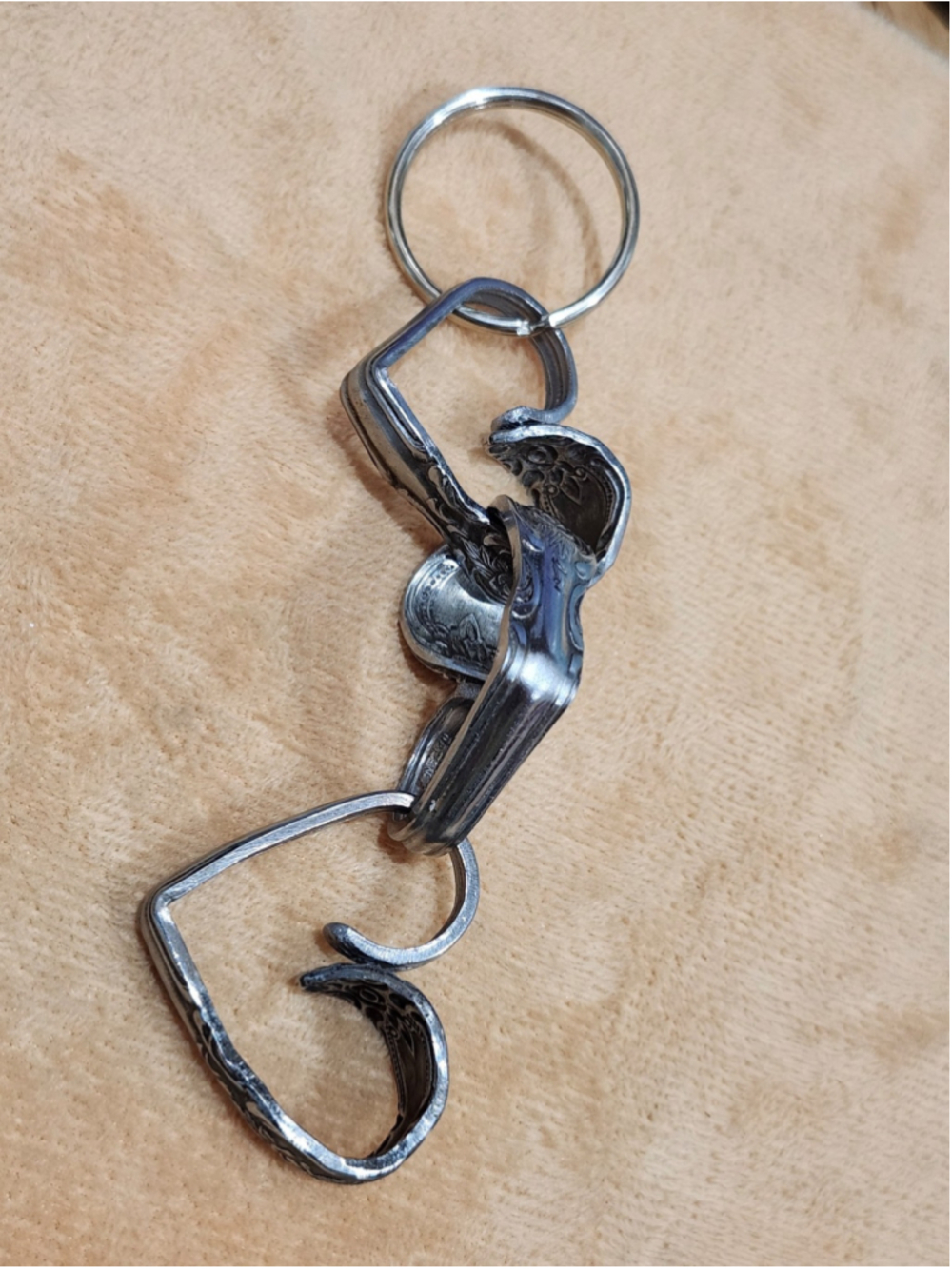 Triple Heart Keychain Silverwear Accessory